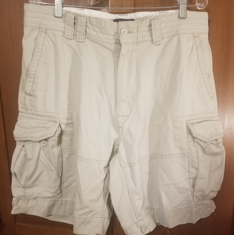 POLO Mens Cargo Shorts 36 Outdoor Pockets Ralph Lauren Tan